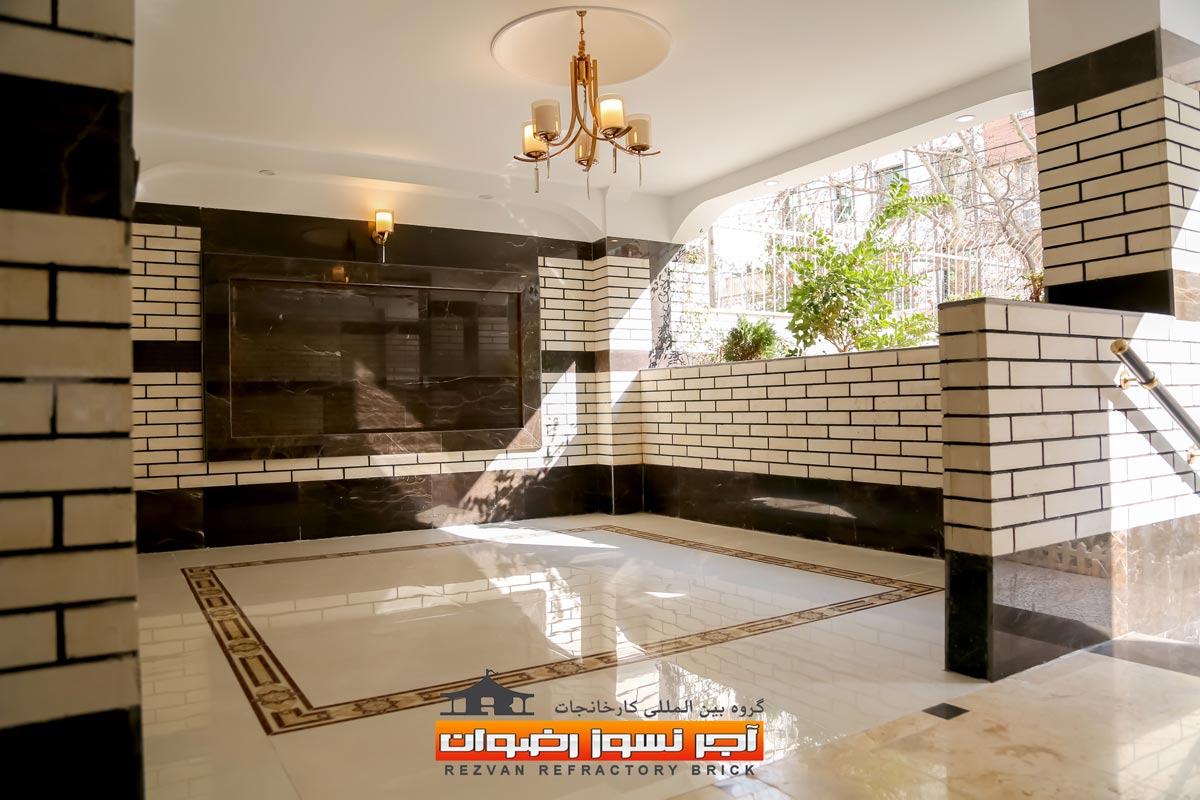 پلاک نسوز سفید رضوان که در نماهای خارجی و داخلی استفاده می شود